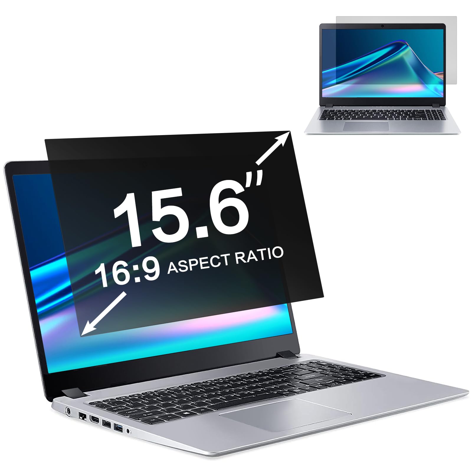Pantalla antipiquete para portátiles 15.6 filtro de privacidad Dell Asus Acer Lenovo 8