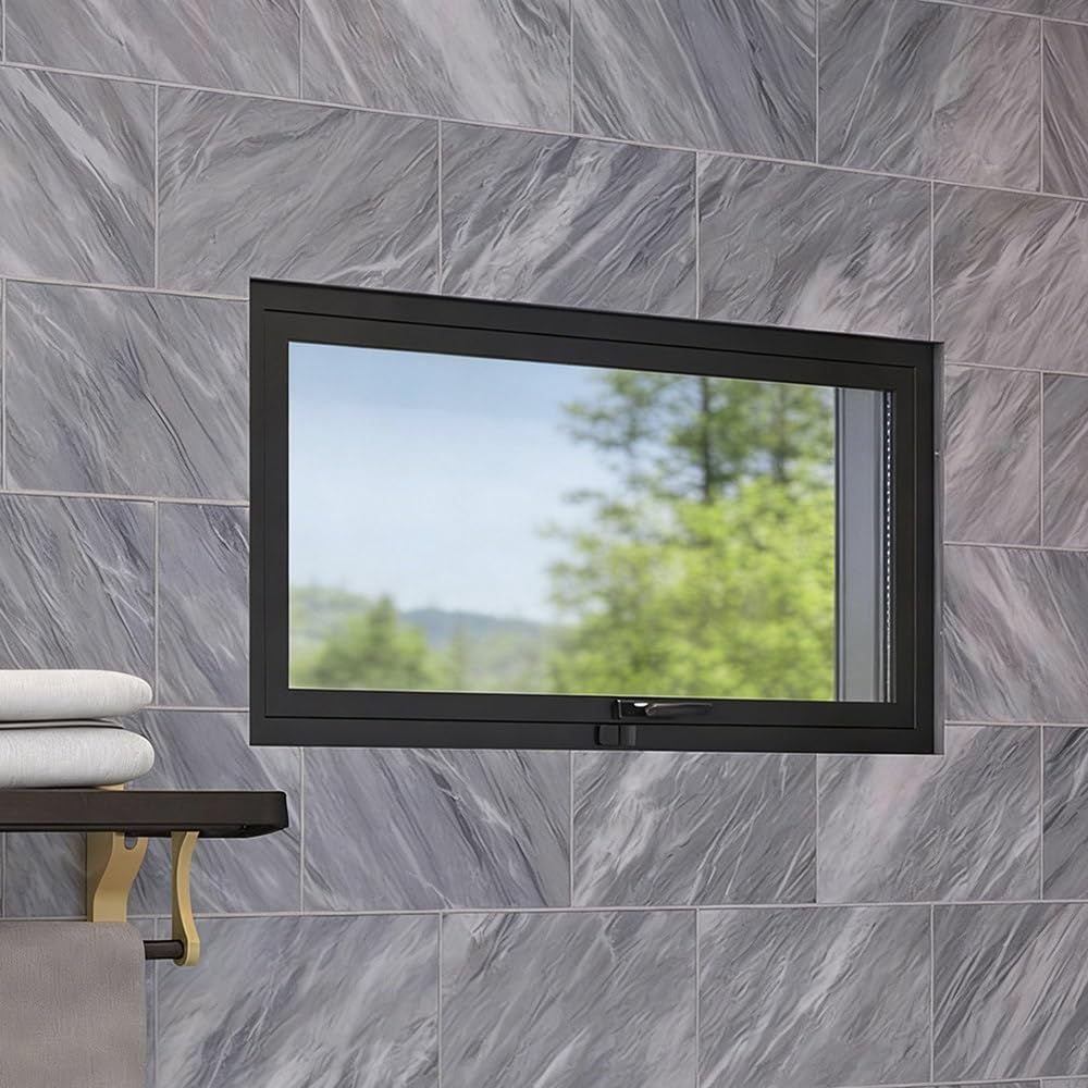 Rotating Bathroom Windows Metal Egress Window 12" 16" 20" 24" 27" 36" 40" Rotatable Shed Windows Replacement for Home Basement Office Kitchen(White,W 60 x H 40 cm (24" x 16"))