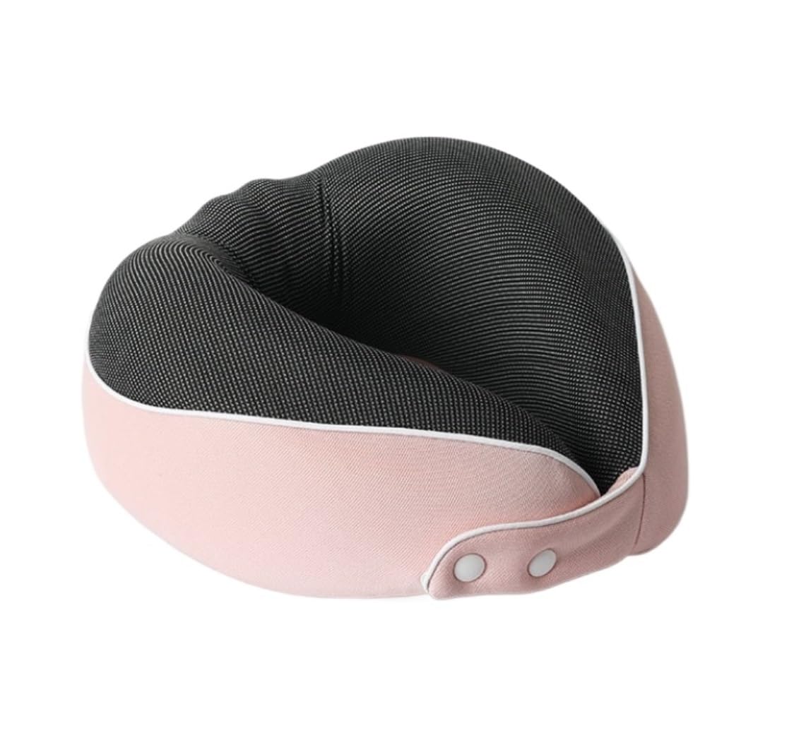 Almohada de avión para el Cuello, Almohada De Viaje De Espuma Viscoelástica para El Cuello, Ajustable, En Forma De U, Plegable, para Avión Y Coche Cojin Cuello(Pink)