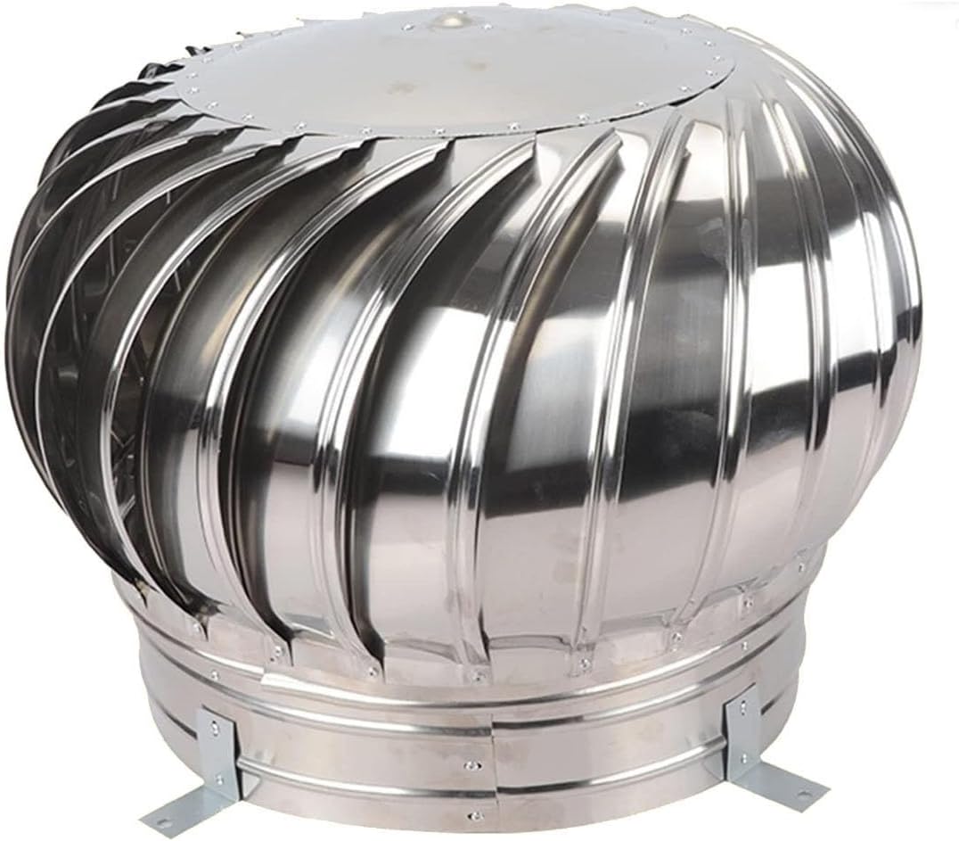 3~23.6 in Rotating Roof Vent Cap, 201 Stainless Steel Non Power Chimney Cap, Chimney Flue Pipe Rain Cover, Chimney Exhaust Top Caps for Outside, Chimney Cowl(50 cm-19.7 in)