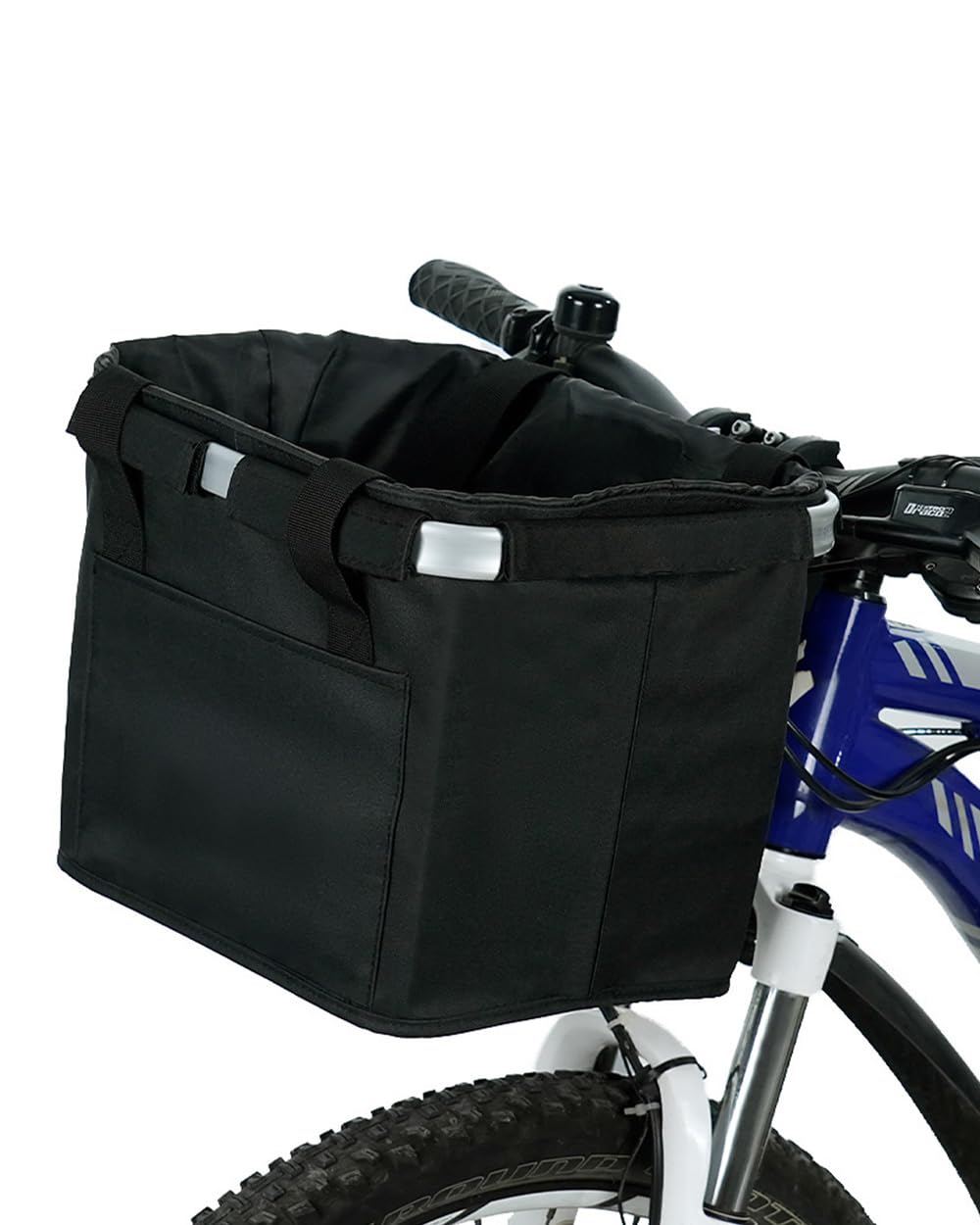 Diurwur Cesta delantera para bicicleta, impermeable, cesta para manillar de bicicleta, cesta de transporte extraíble, cesta de la compra, cesta de pícnic, cesta plegable para manillar con accesorios