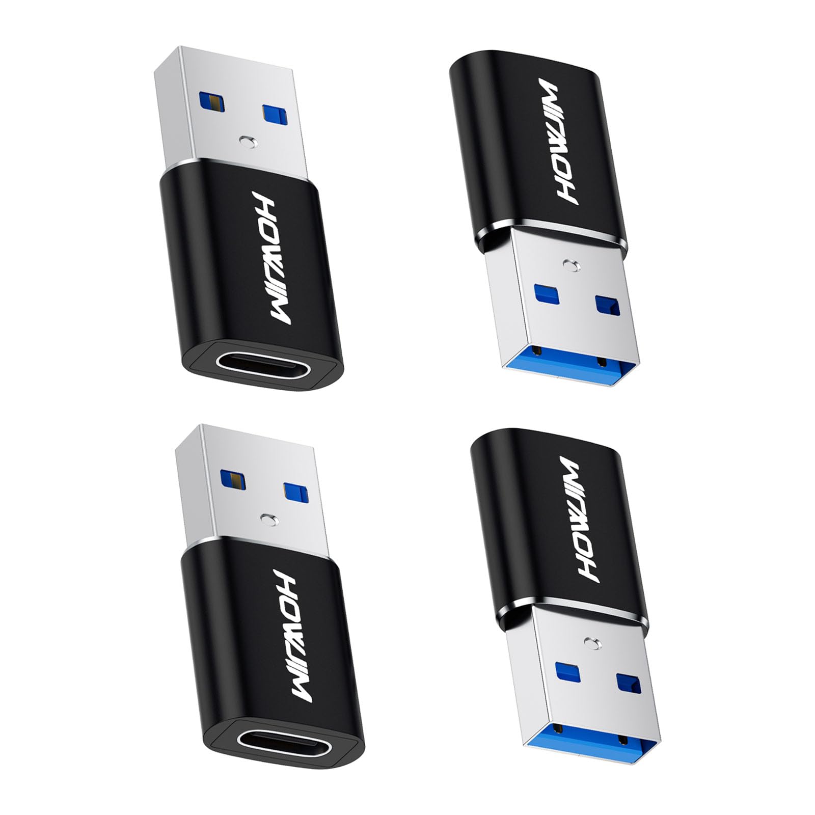 Paquete de 4 adaptadores USB a USB C, USB C hembra a USB 3.0 macho, transferencia de datos de carga rápida de 5 Gbps para M-acBook, i-Pad, i-Phone 15 16, G-alaxy, X-Peria, A-pple Watch