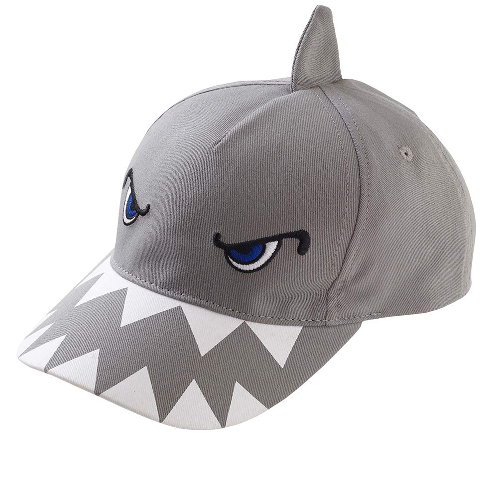 Kids Dinosaur Shark Dalmatian Unicorn 3D Baseball Peak Cap Summer Sun Hats UK Seller - Grey Shark -3-6 Years