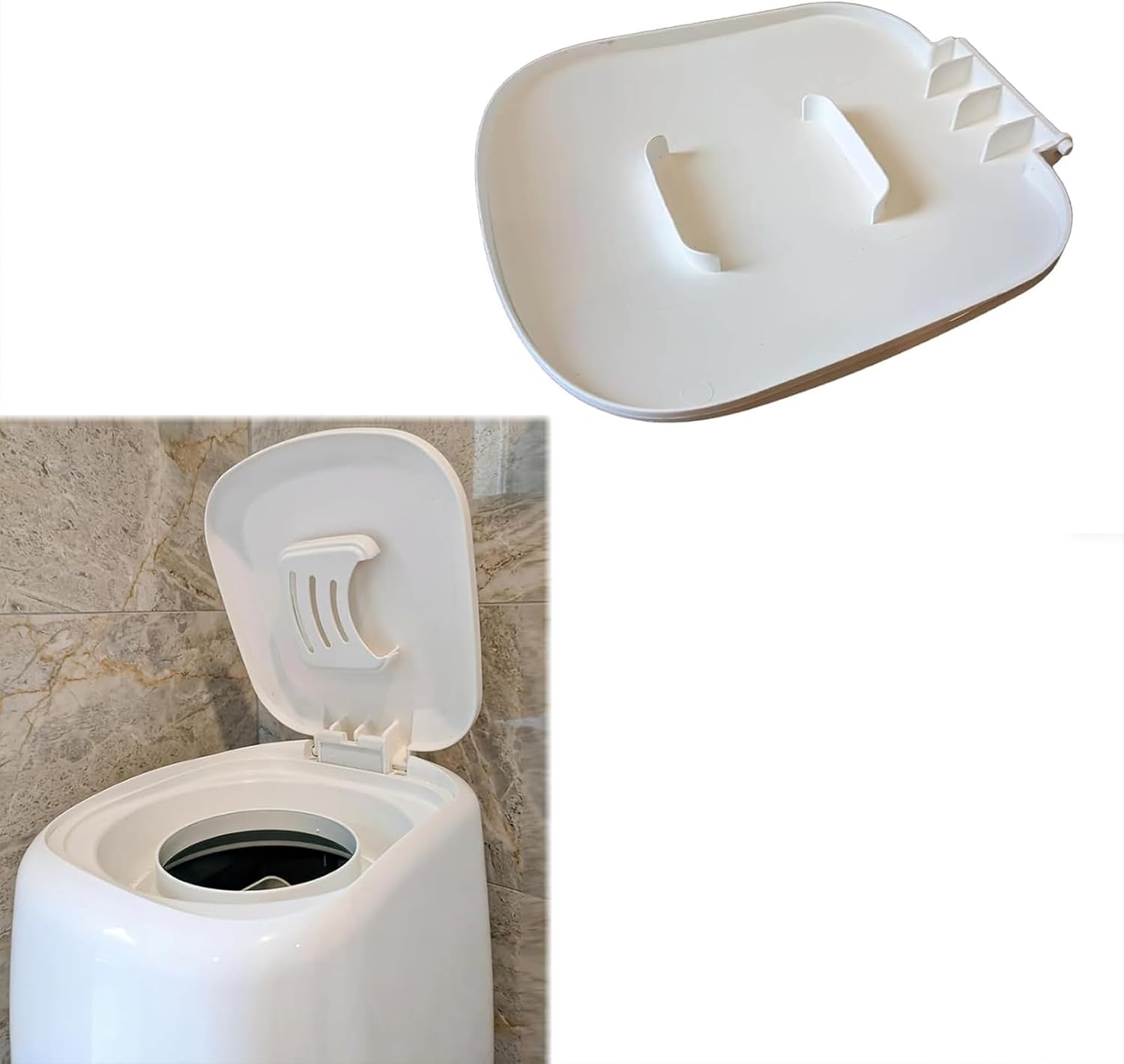 Compatible with Diaper Genie Complete Old Model Replacement Lid Assembly, Waste Disposal Bin Top 3D Printed in White, Deodorizing Diaper Bag Accessories
