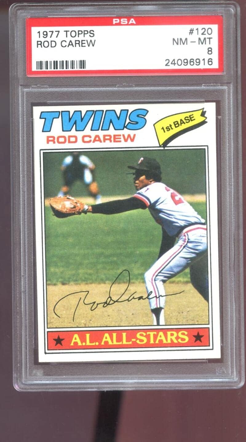 1977 Topps #120 Rod Carew Minnesota Twins PSA 8 Graded MLB Baseball Card