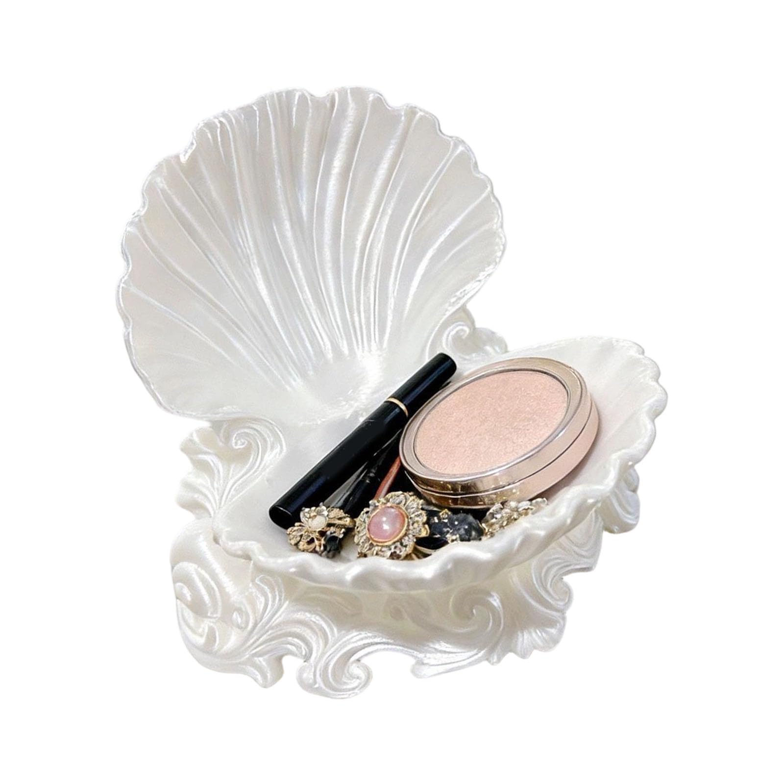 BWANGIAO Elegant 3D Printed Seashells Jewelry Tray For Earrings Necklaces And Small Accessories Stylish Decorative Bowl