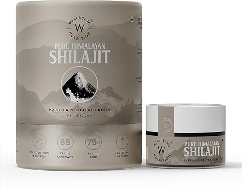 WELLBEING NUTRITION Resina original Shilajit del Himalaya pura y natural, 0.71 onzas para fuerza, resistencia y rendimiento, resina Shilajit para