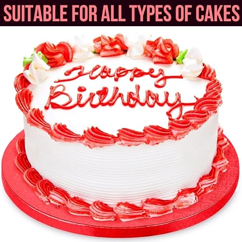 Miniatura 8 de Tablas para tartas, paquete de 4, 12 pulgadas, color azul, reutilizables, redondos, para postres llamativos, bases de cartón resistentes con