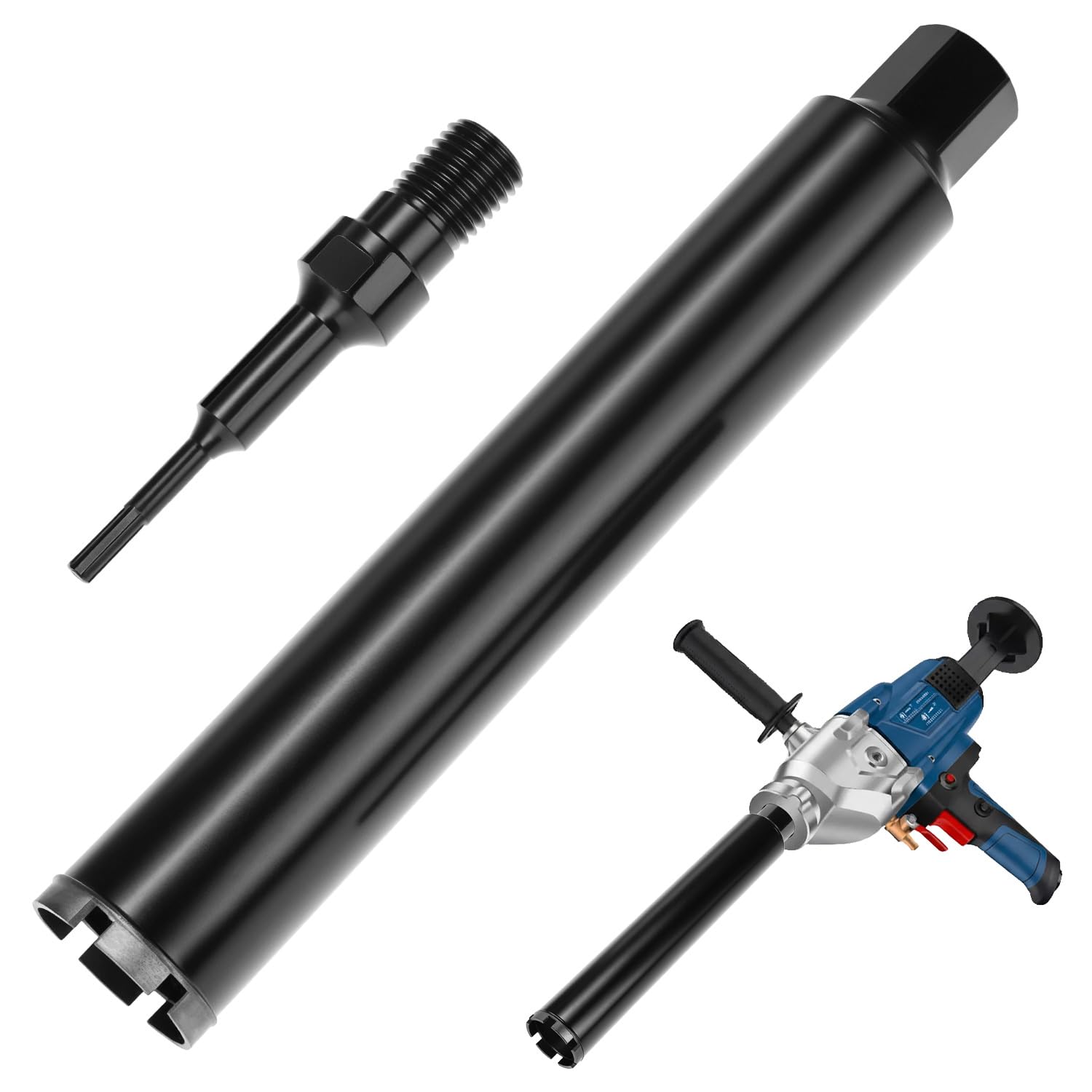 QWORK® Diamantbohrkrone 1¼" UNC mit SDS Plus-kompatiblem Adapter, Ø68mm L 420mm, Ideal für Stahlbeton, Beton,Marmor und Wandöffnungen
