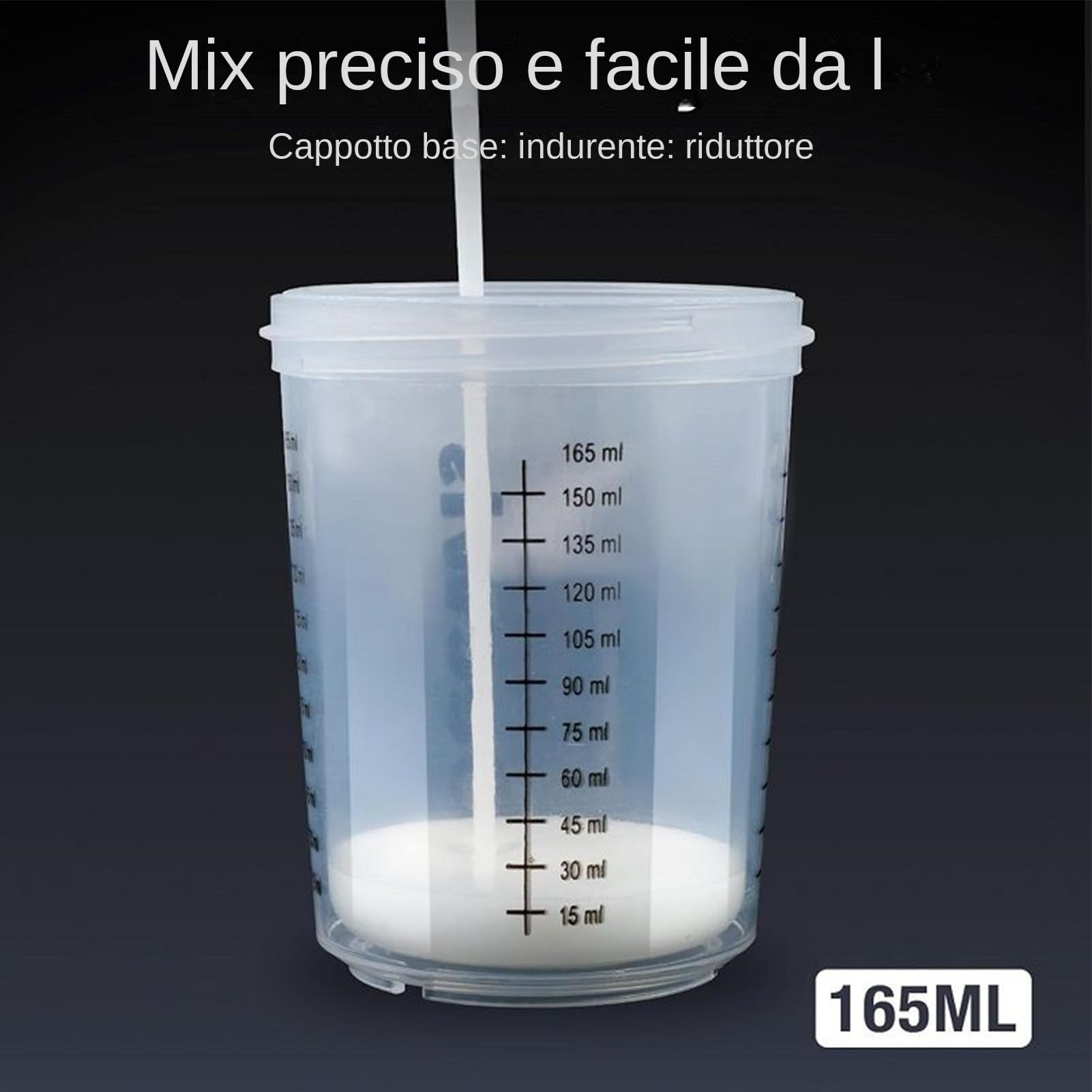 Vasos De Mezcla De Pintura Para Automóviles Vasos Medidores De Pintura 165 | Envase Compacto Transparente Con Medición Para Arte Manualidades Renovación Reparación Muebles Coche