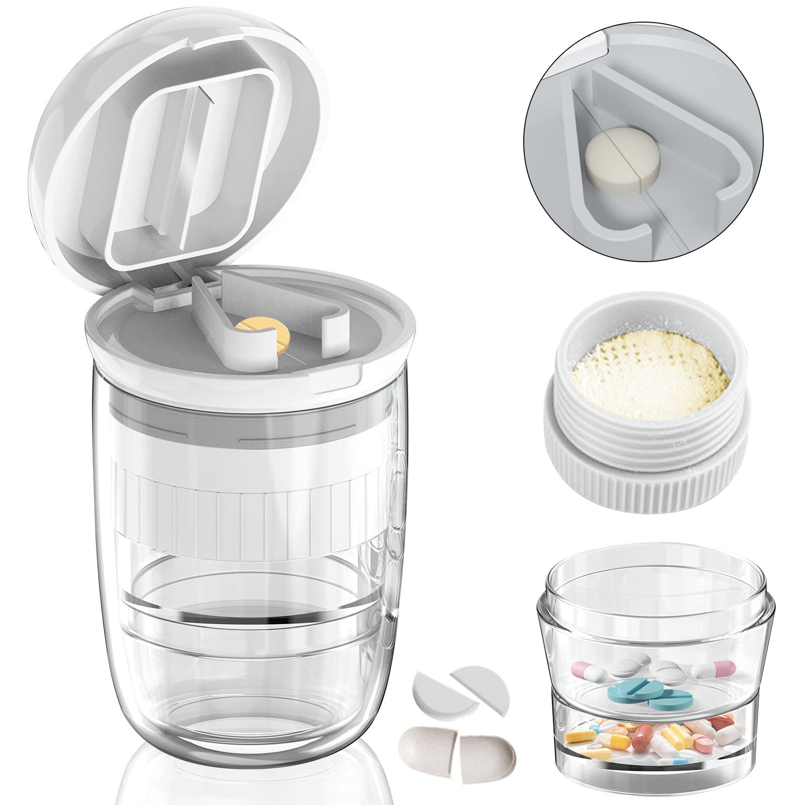 Medicine Cutter for Pills, Tablet Cutter for Small Tablets, Pill Cutter for Tablets of Any Size, Tablet Cutter for Easy Medication Management, Portable Design in White Colour-image-23