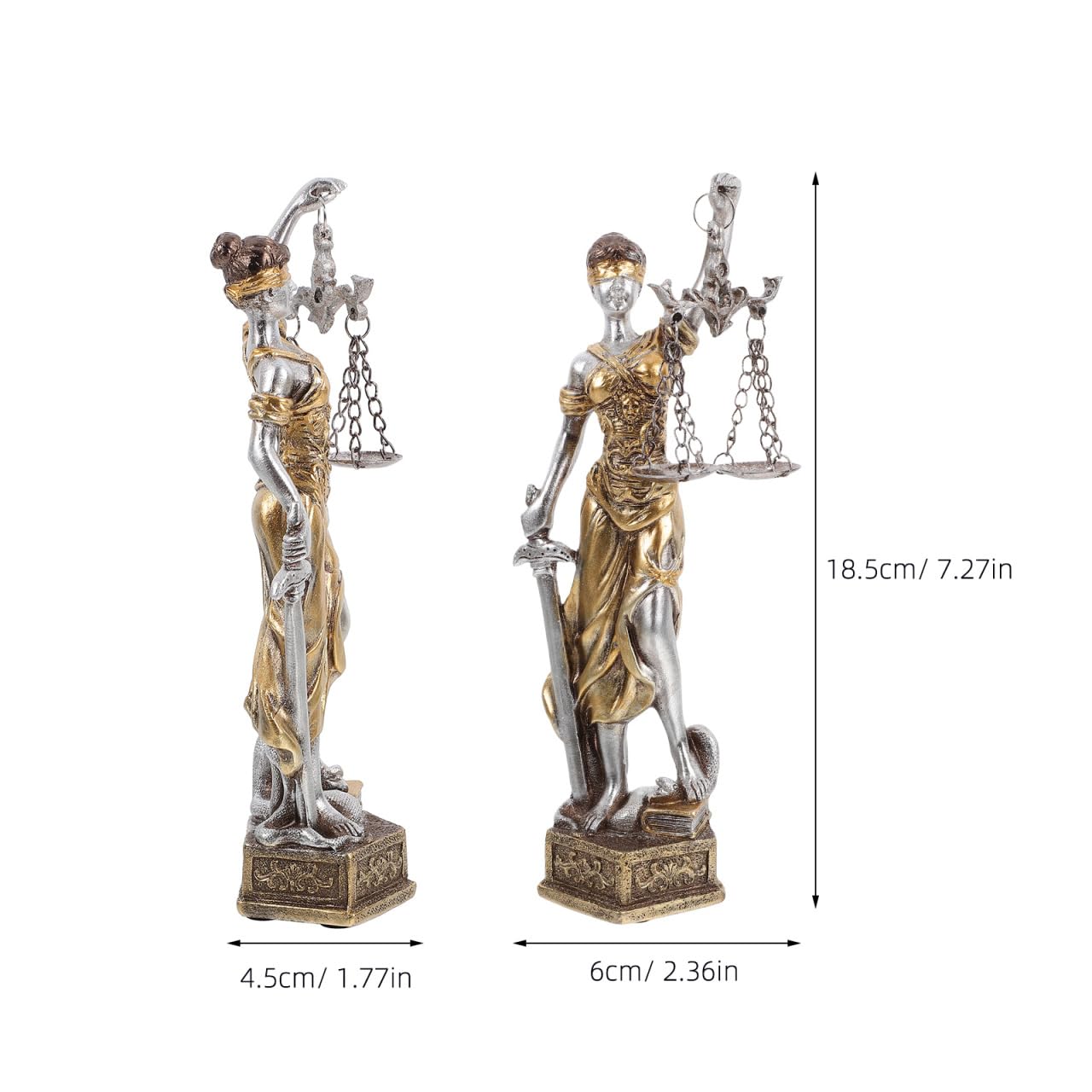 Gatuida Lady Justice Statue Aus Harz Griechische Göttin Der Gerechtigkeit Skulptur Für Bürodekoration Und Anwaltskanzlei 7.28X2.36X1.77 Zoll Dekofigur Der Justitia Mit Maßstäben