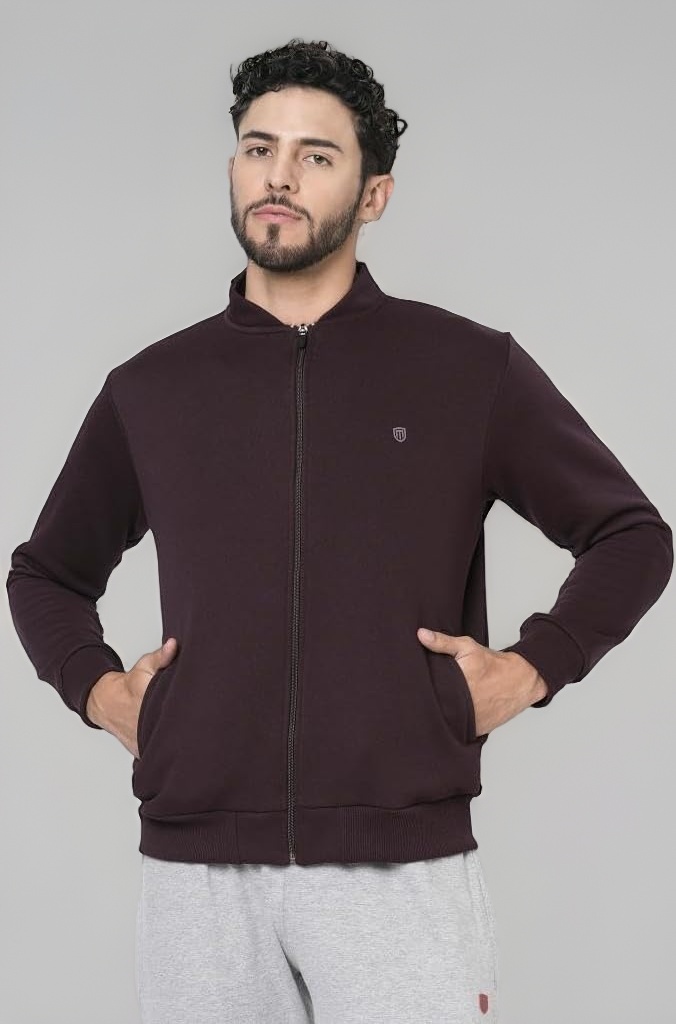 MARKRICH Men's Sweatshirt with Front Open Zipper Regular Fit Full Sleeves Casual Winterwear