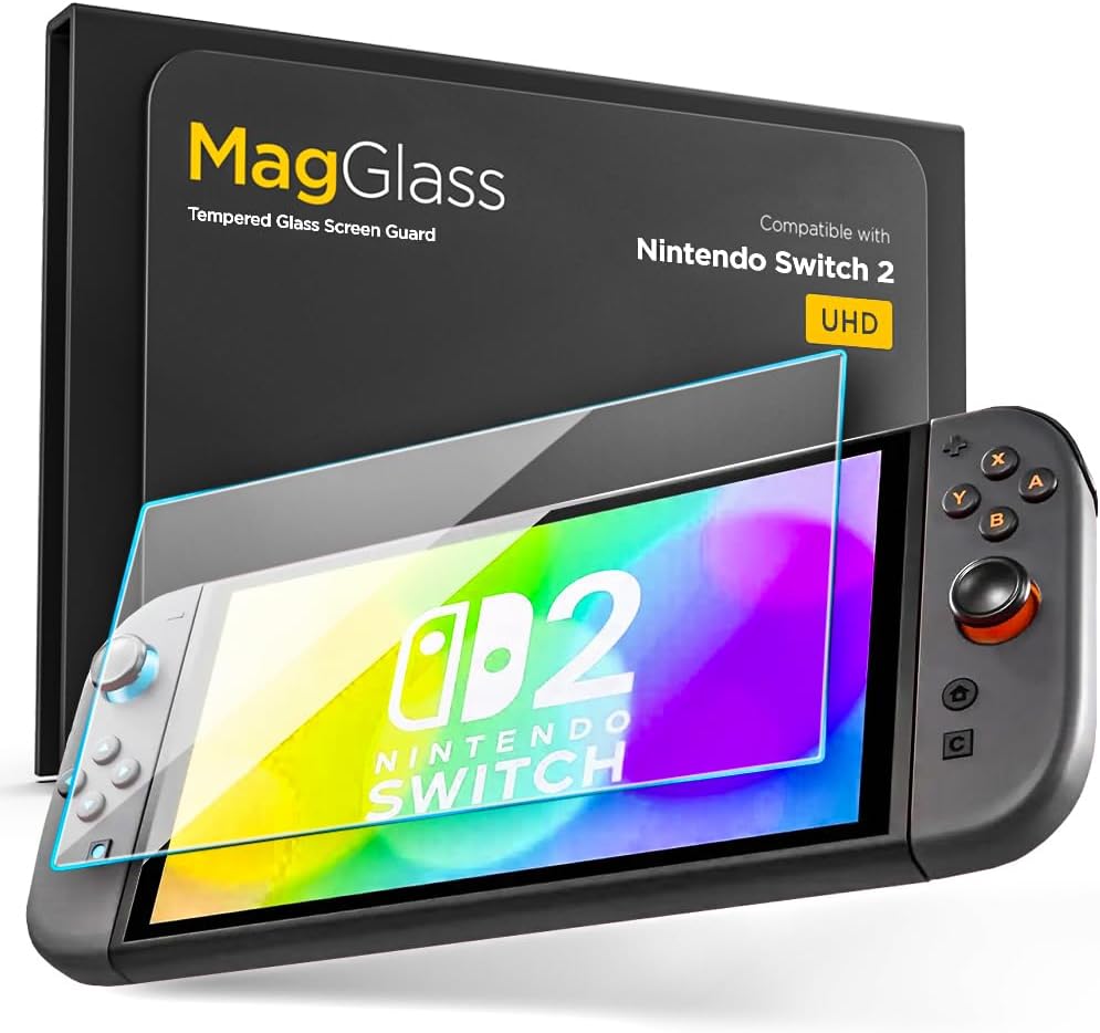 magglass Designed for Nintendo Switch 2 Tempered Glass Screen Protector (2025 8" inch) Applicator Included (HD Clear)