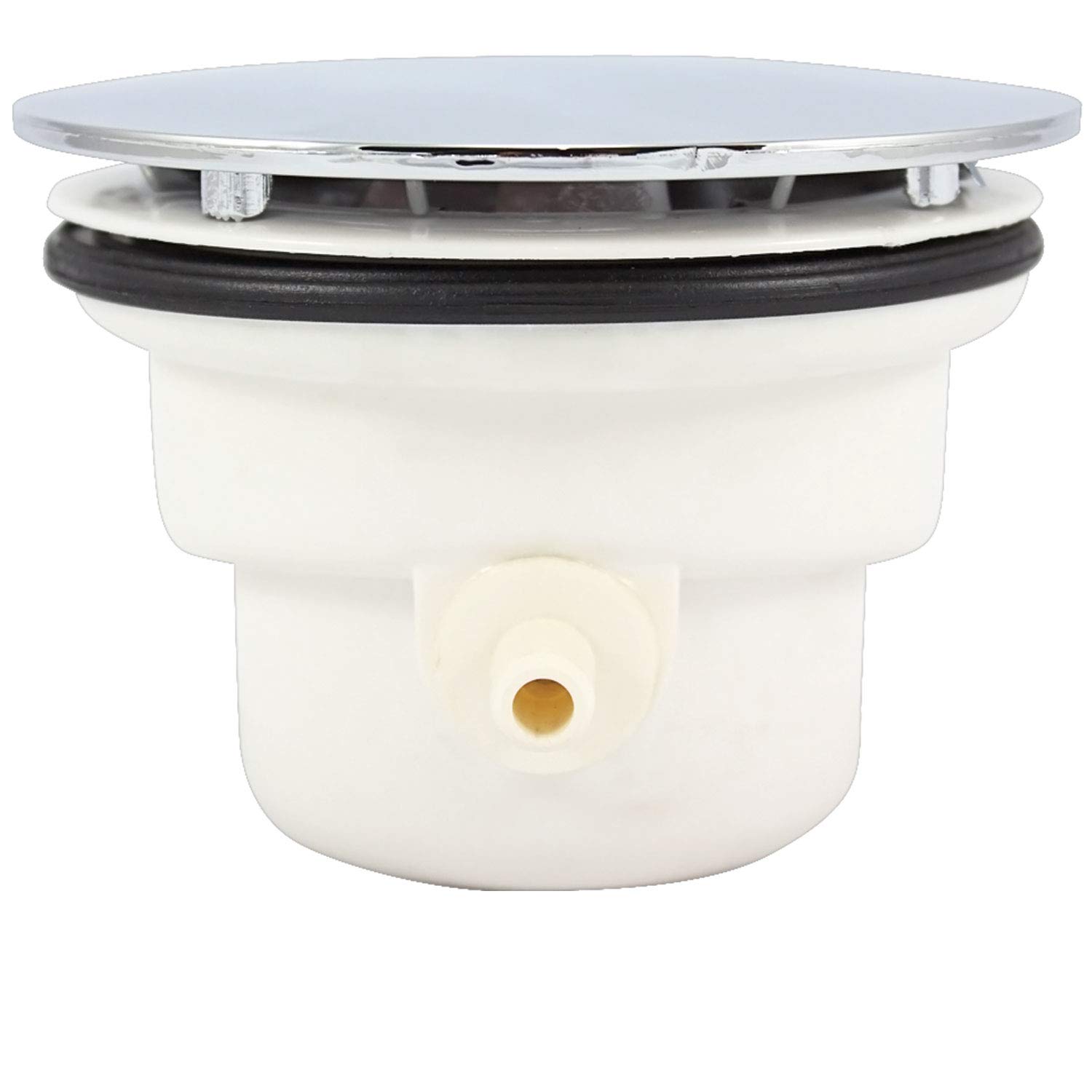 Desagüe de ducha de plástico cromado con espiga adaptadora y tubo de vapor - 85 mm