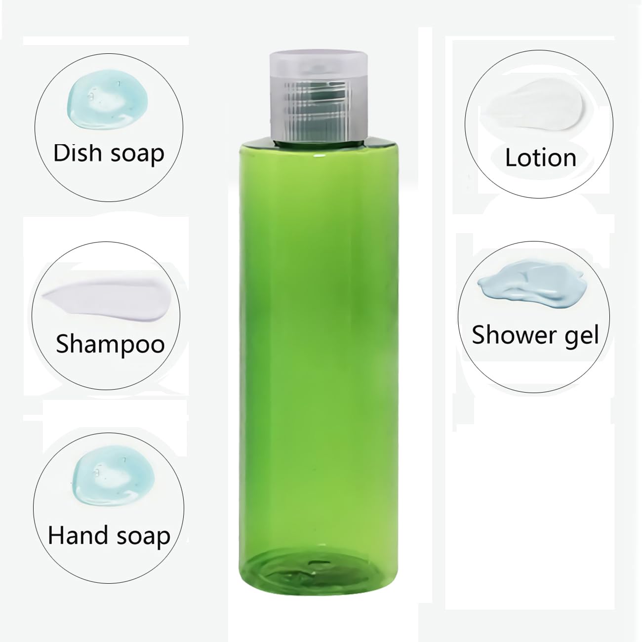 48 Pezzi 100ml flaconi vuoti da Bianco in plastica da viaggio bottiglia di lozione con Tappo Flip Top Trasparente, ricaricabili, per lozione e shampoo Cosmetica Bottiglie Flaconi