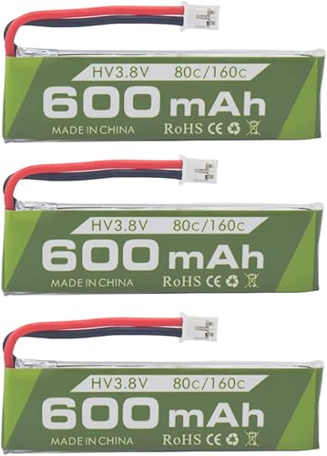 sea jump 3 unidades 1S 3.8V 80C 600mAh batería de litio con conector JST-PH 2.0 enchufe adecuado para Cineahoop Tinyhawk Mini FPV Racing Drone RC