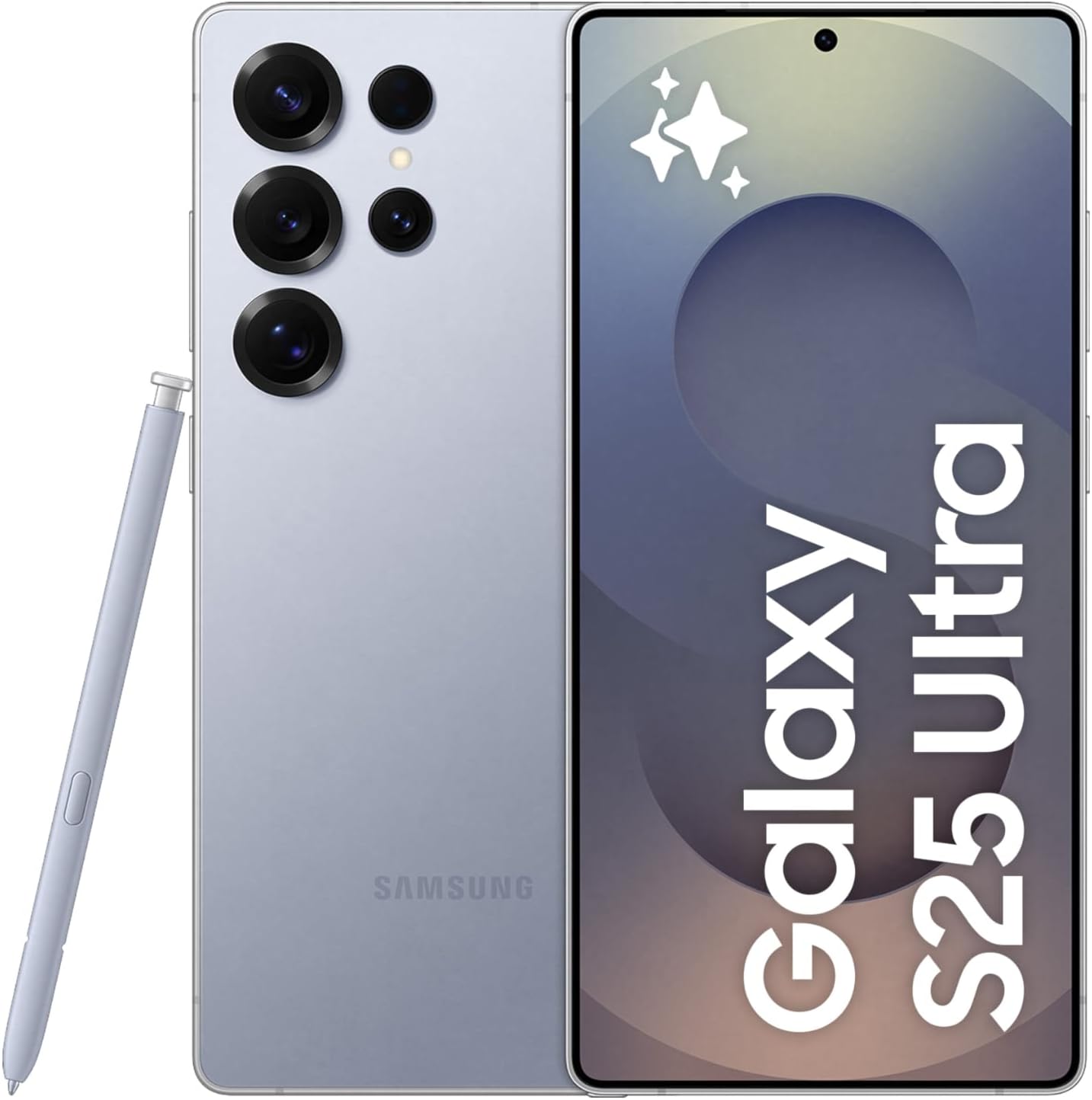 Galaxy S25 Ultra 5G SM-S938B/DS 256GB 12GB Dual SIM Factory Unlocked GSM Smartphone, 6.9" 120Hz AMOLED Display, 200MP Camera - International Version (Titanium Silver Blue)