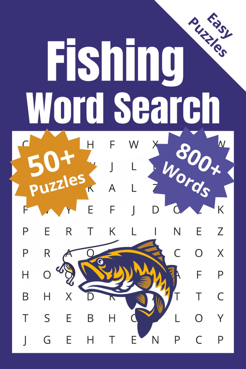 Fishing Word Search Puzzle Book: Word Search puzzle for Fishing | Botton Tile | 6x9 inches, 110 pages | 50+ Puzzles | Solutions Included