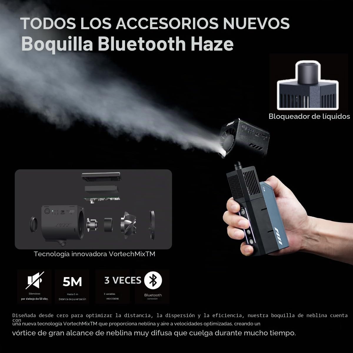 PMI SmokeNINJA Pro HAZER Kit Máquina de Humo Portátil con Control Remoto | Máquina portátil para fumar de mano, niebla inofensiva, para eventos al aire libre, fiestas, escenarios, Halloween
