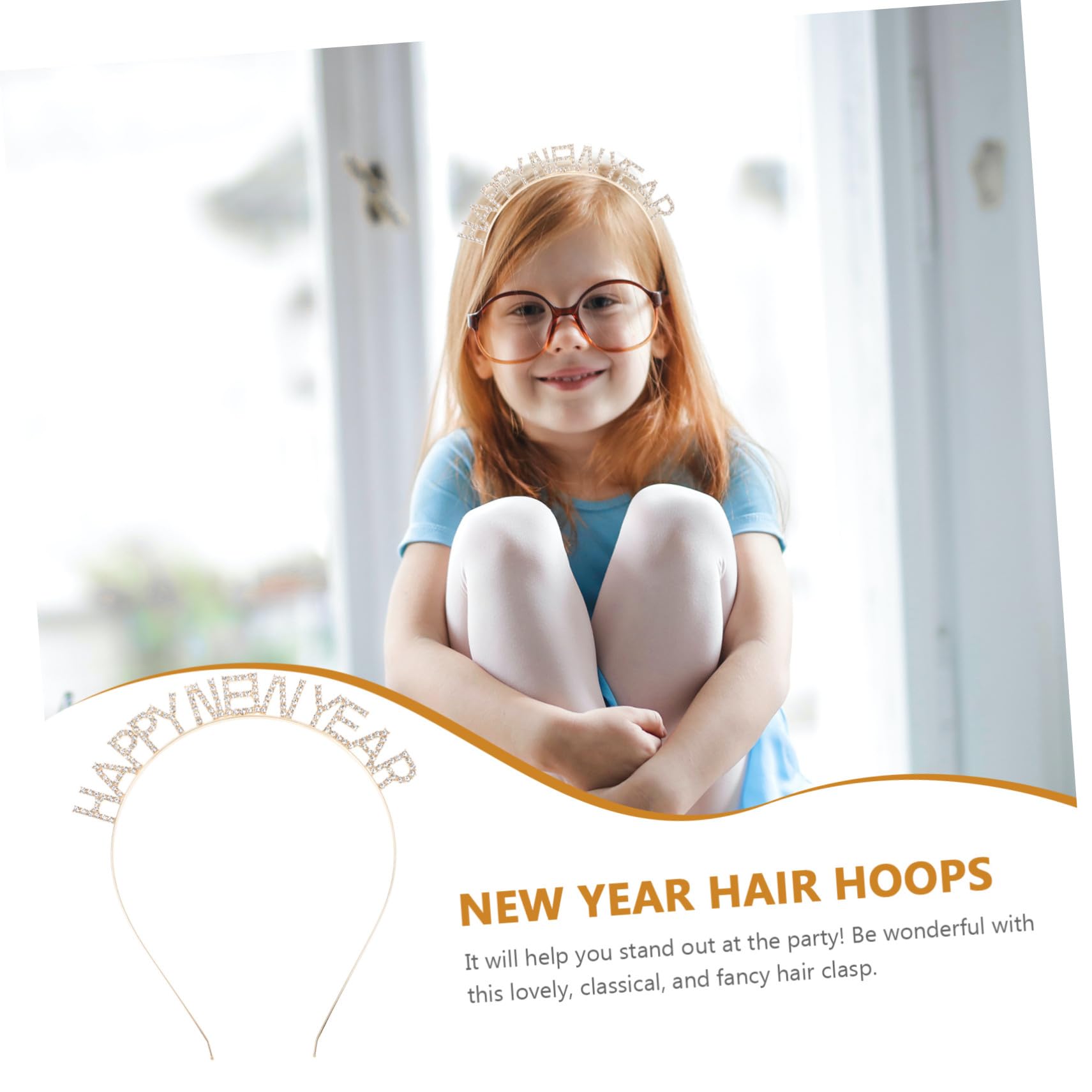 Ipetboom Cerchietto per Capelli di Capodanno Fascia Divertente e Compatta per Feste Accessorio Riutilizzabile per Cabina Fotografica Design Leggero e Pratico