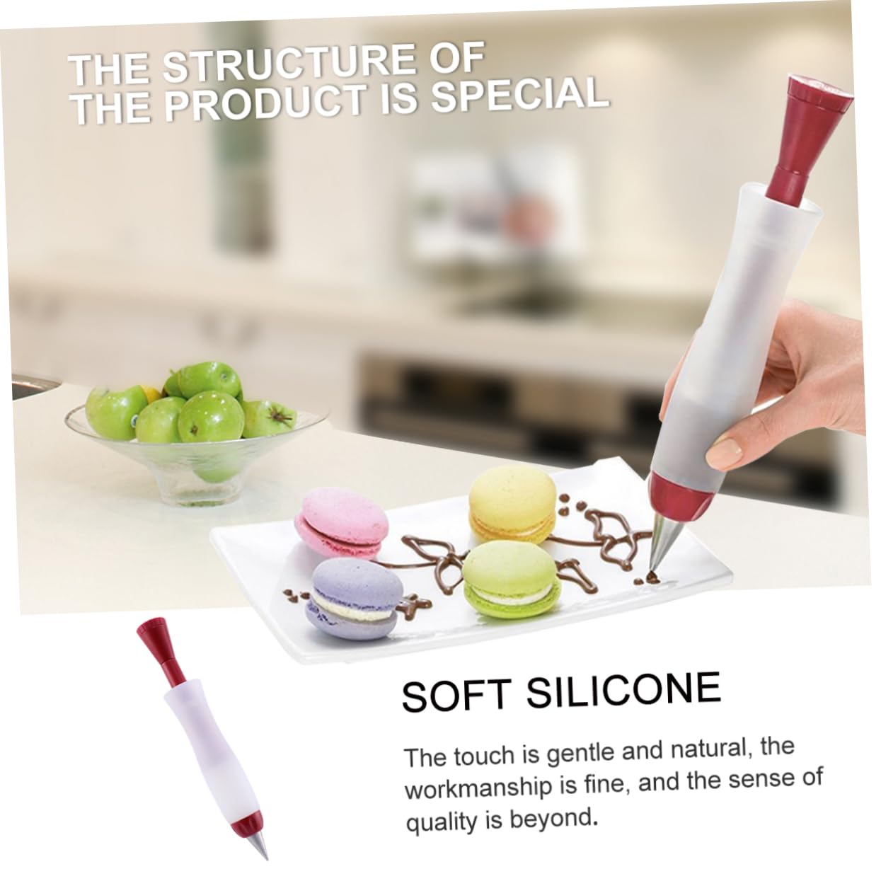 Alipis 4 Pièces Feutre Crème Outils De Fondant Artisanat Cookie Outils D'écriture De Gâteaux Outil à Gâteau Moule à Gâteau Fromage Trousse Épingles Étagère Stylo Chocolat Gel De Silice