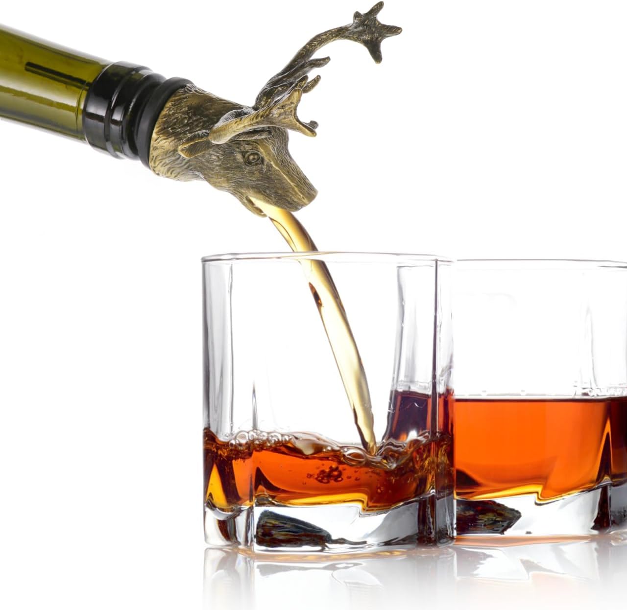 Happyyami Christmas Wine Aerators Stag Head Wine Pourer Elk Head Deer Wine Aerator Reindeer Bottle Pourer Christmas Holiday Party Table Decoration