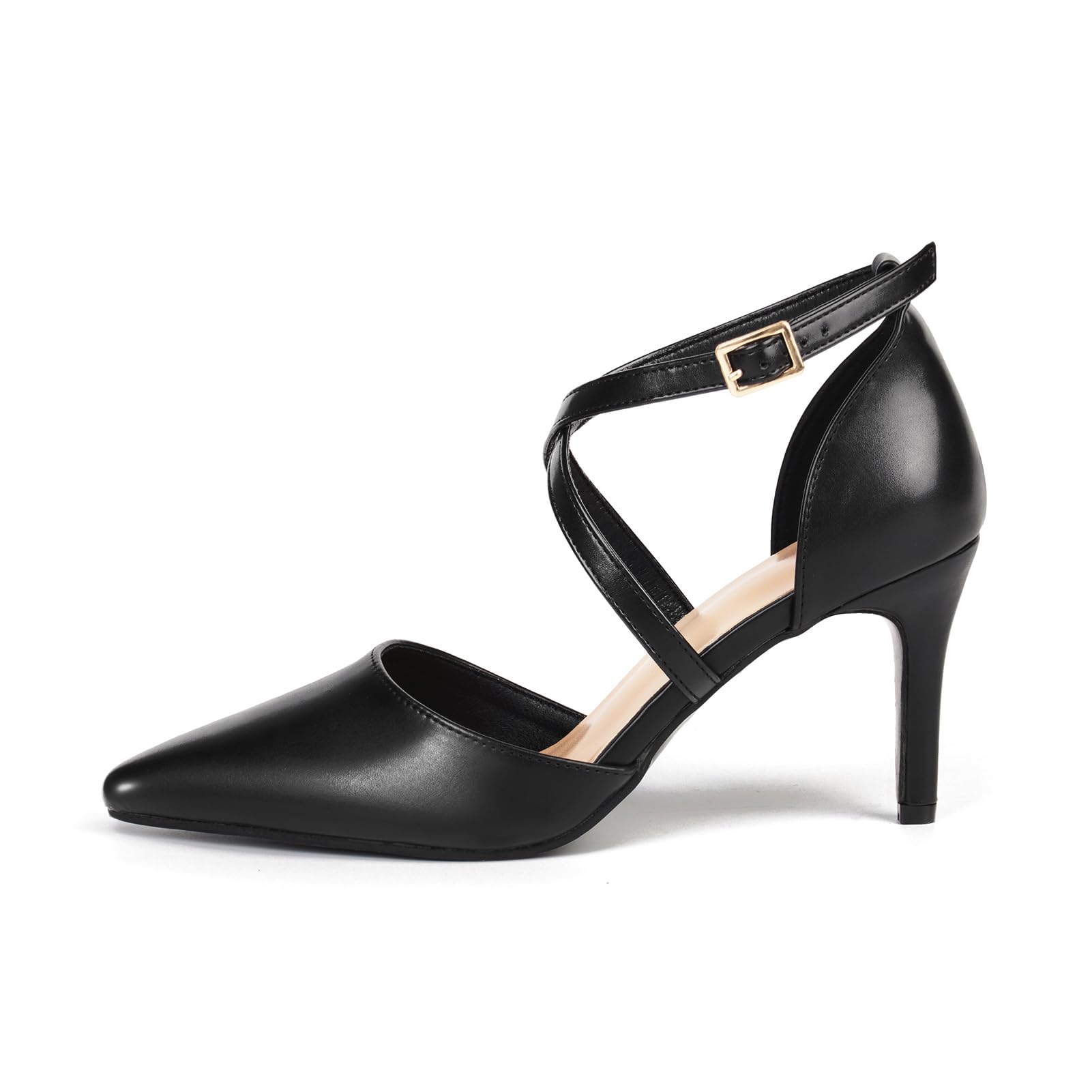 Hoefirm Zapatos Tacón Alto Mujer Sexy Zapatos de Vestir Punta Correa de Tobillo para Fiesta Salón