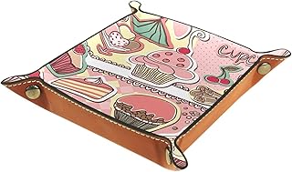 Svuotatasche, svuotatasche in pelle PU, organizer per vassoi, scatola portaoggetti per orologi Monete gioielli Portachiavi Hot Dessert Cupcake