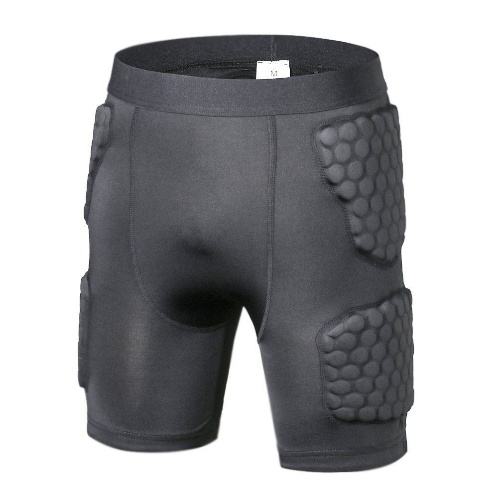 DGYAO Padded Comprssion Shorts, Padded Protective Short for Rugby Football Paintball Baseball
