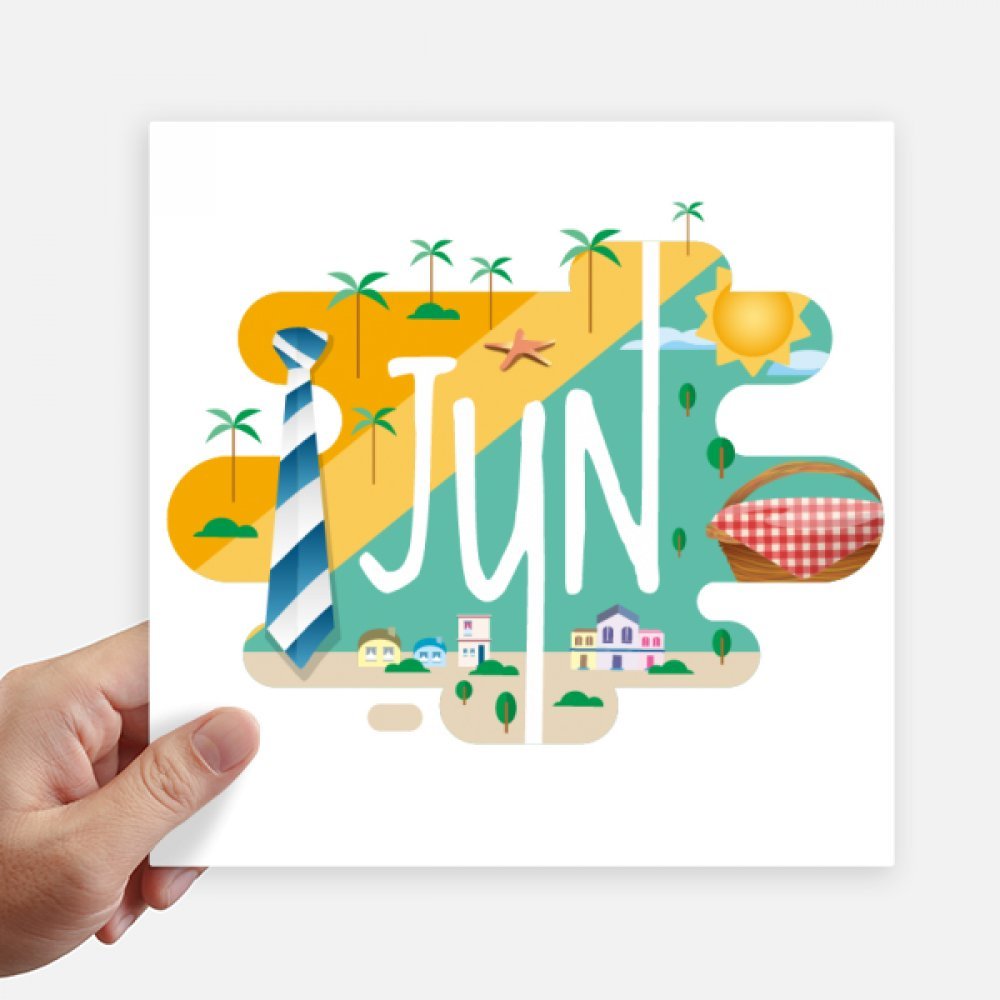 Pegatinas cuadradas de 20 cm junio mes temporada adhesivos decorativos para maleta y moto