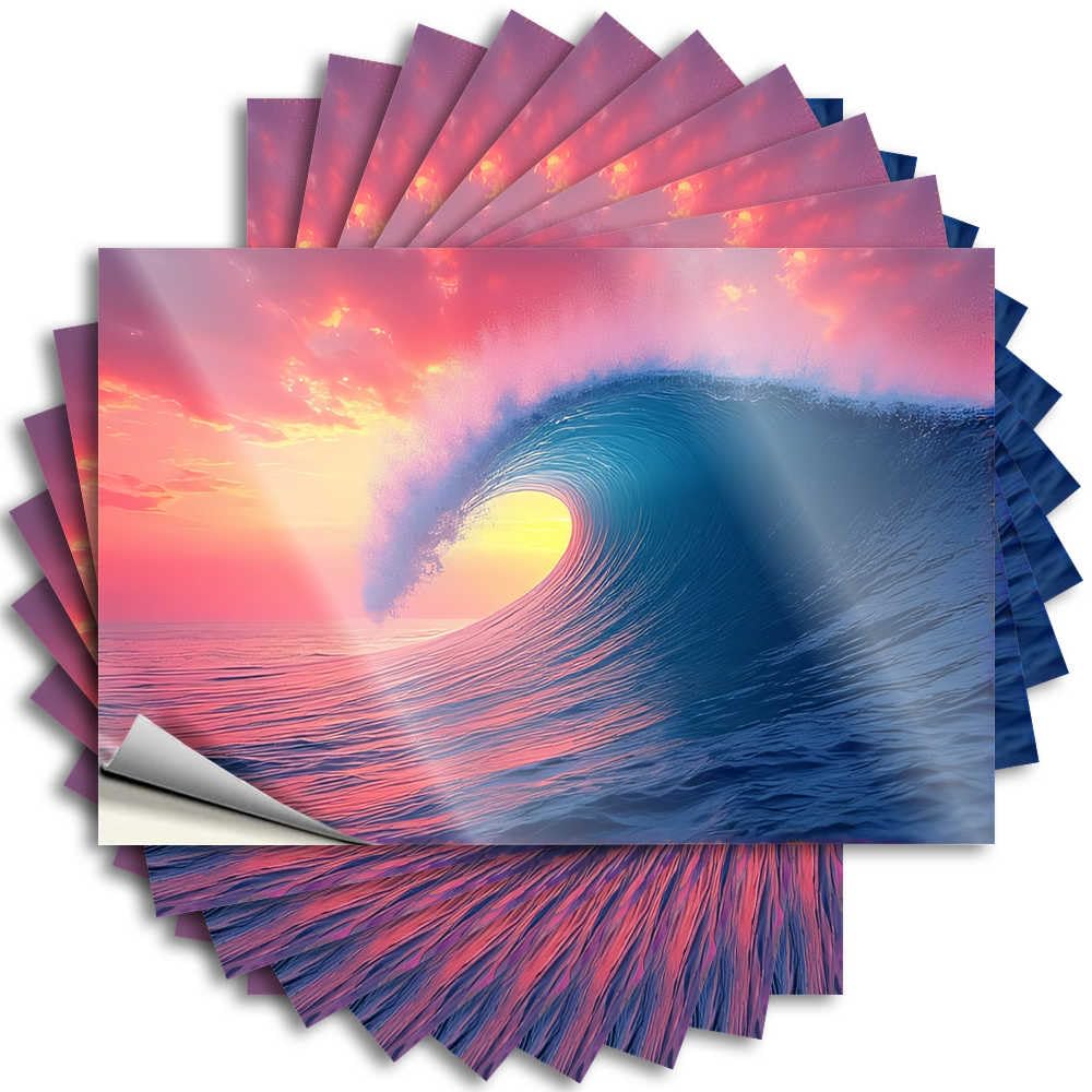 Decals - Accent Helmet Ocean Wave At Sunset for Dart Outdoor Fall Decor(6X9CM)