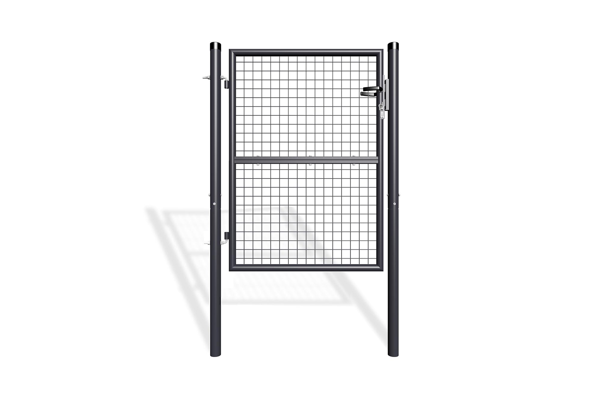 Casanoov Portillon Grillage 1x1,​30 m Acier Galvanisé Gris Anthracite OLGA – Design Classique Robuste – Résistant Intempéries et Corrosion – Montage Facile avec Poteaux – Kit Jardin 100x130 cm