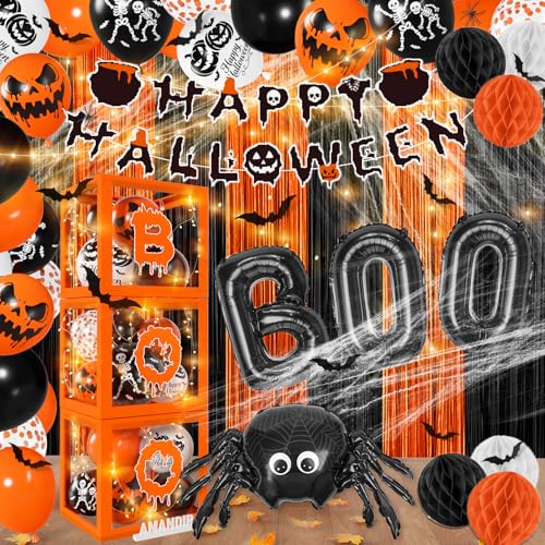 Amandir Halloween Party Decorations Supplies Balloon Boxes with Lights Boo