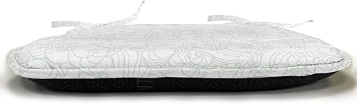 Miniatura 2 de Lunarable Swirly - Cojín de asiento para silla, diseño de líneas retro rizadas, funky en espiral, vida marina náutica, antideslizante, para cocina y