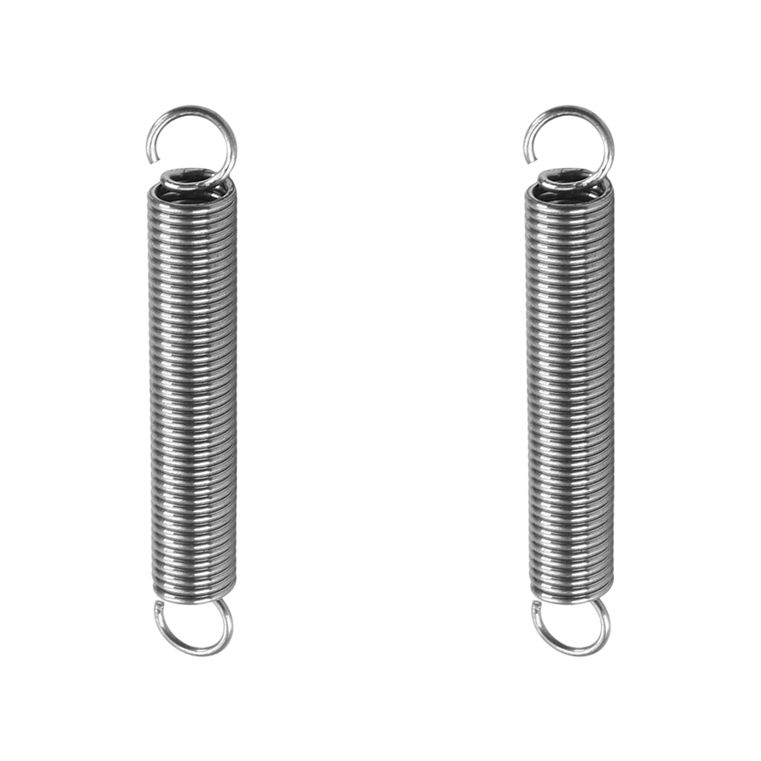 MroMax 2Pcs Tension Springs Stainless Steel, Extended Compressed Spring, Wire Diameter 0.05", OD 0.39", Free Length 2.76", Tension Spring with Hooks