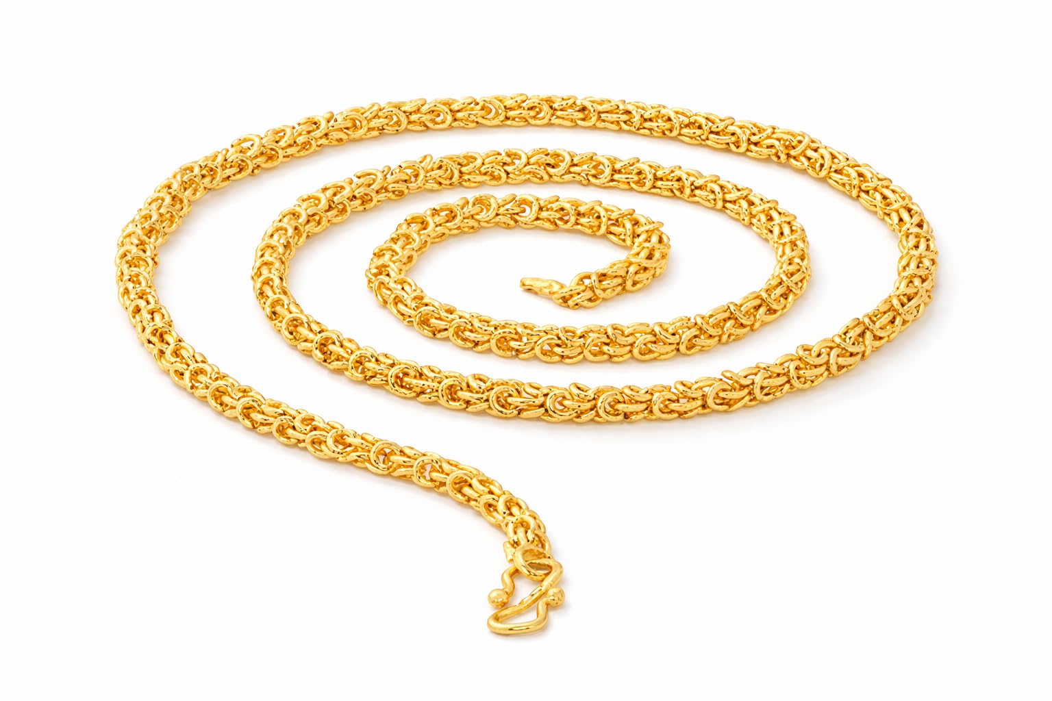 Men's 24K High Gold Plated Brass Celebrity Inspired Flat Gold Chain - Stylish Statement Piece