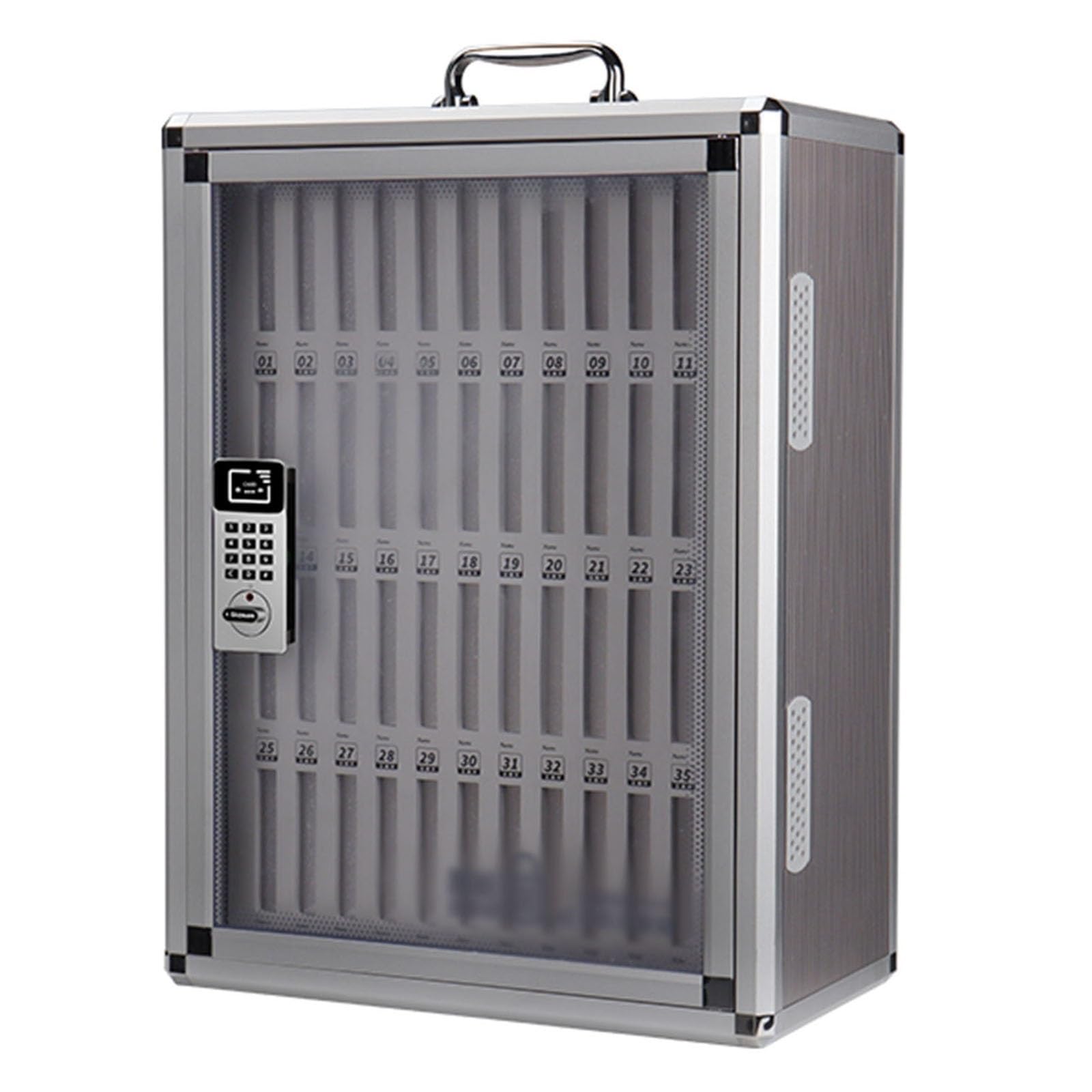 Armadietto per telefoni cellulari a 48 scomparti, cassaforte a muro per telefoni cellulari con serratura a combinazione, portatile, cassetta di sicurezza per telefoni cellulari per scuole e aziende.