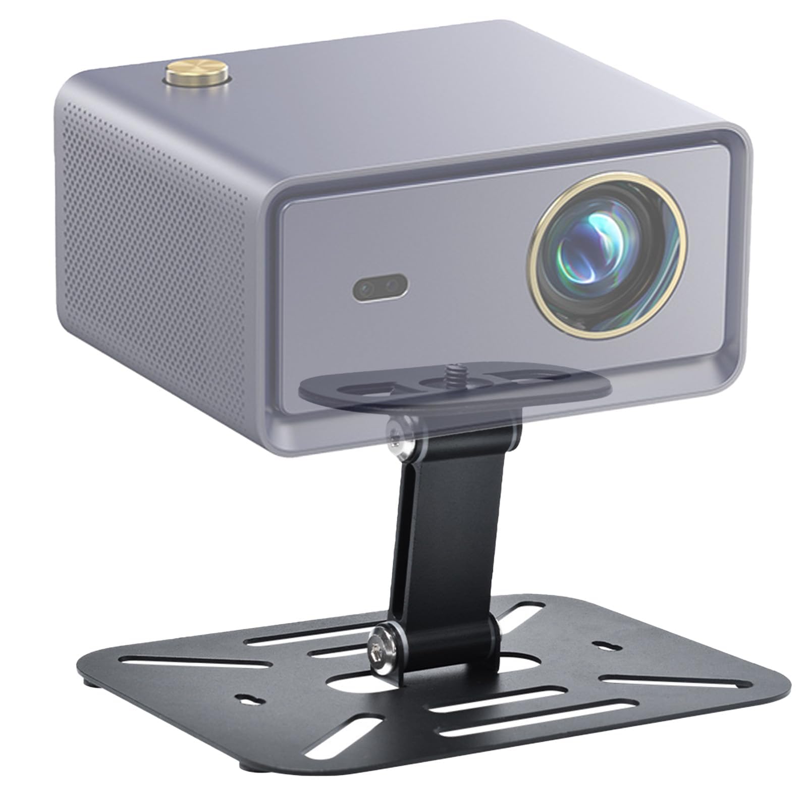 Mini supporto per proiettore da tavolo per soffitto, parete e tavolo, con filettatura da 1/4", girevole a 80° e pieghevole, per home theater, sala giochi e ufficio, nero
