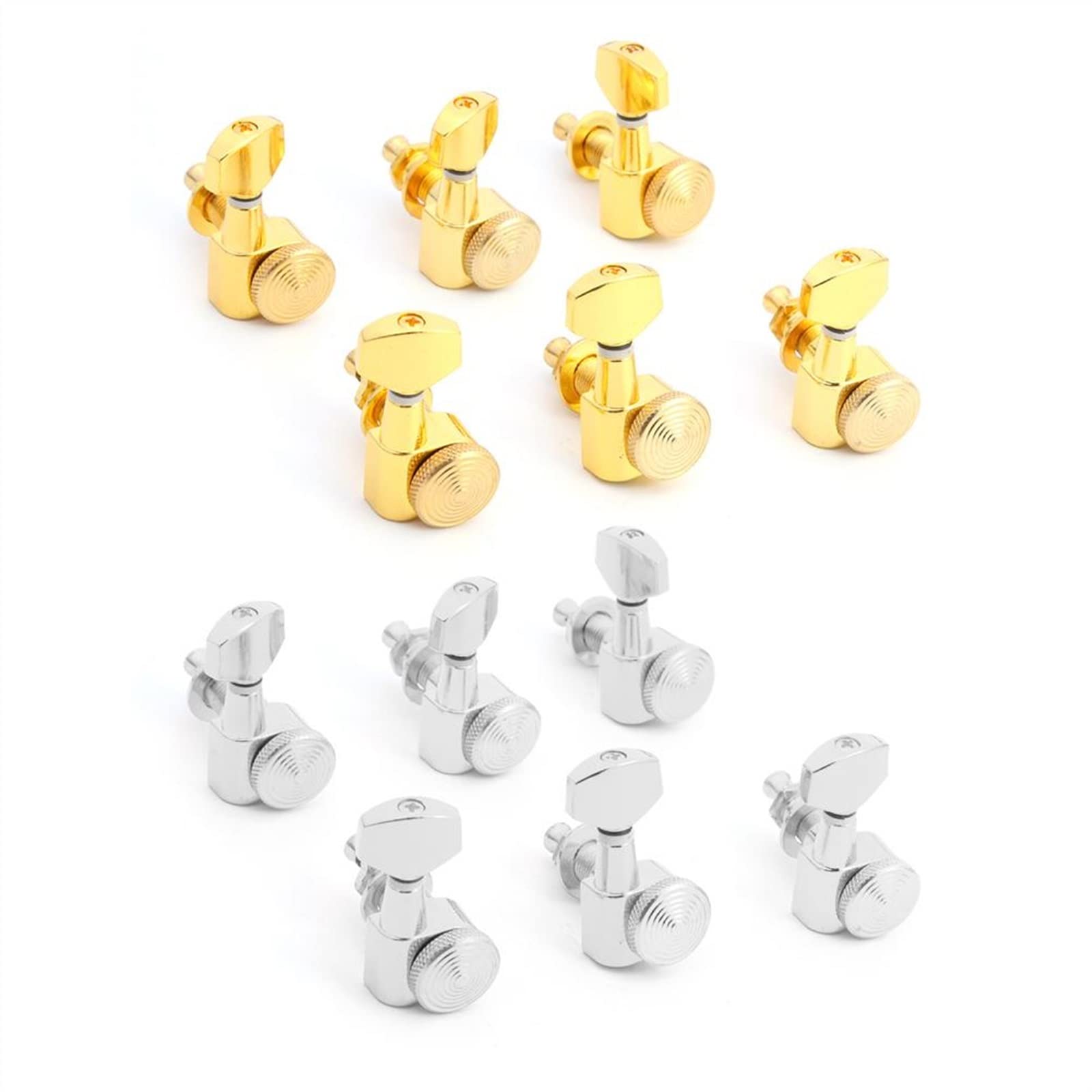 Tuner Mechaniken Knöpfe 6 Stück 6R Gitarren Locking Tuner Stimmwirbel Mechaniken (Color : Gold)