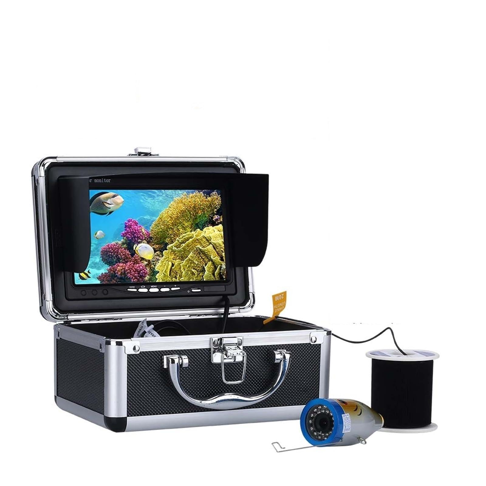 CVFRDD Underwater Fishing Camera Underwater Fishing Camera 7 Inch 1000tvl Video Kit 30 PCS LED Infrared Lamp Lights Fish Finder for Ice Sea Lake Boat Fishing(DVR IR LEDs 15M)