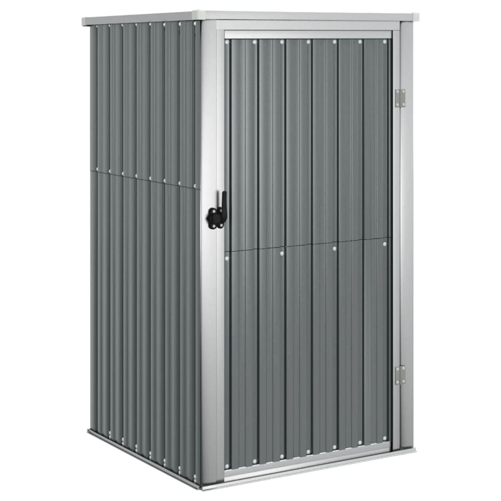 IKAYAA Capanno per Attrezzi da Esterno Capanno Giardino Casetta da Giardino Box Attrezzi Giardinaggio Casetta per Attrezzi in Metallo Tetto a Uno spiovente n Acciaio Zincato-Grigio-88 x 89 x 161 cm