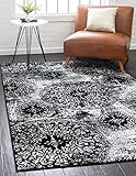 Unique Loom 3138664 Sofia Collection Traditional Vintage Beige Area Rug, 5' x 8' Rectangle, Black