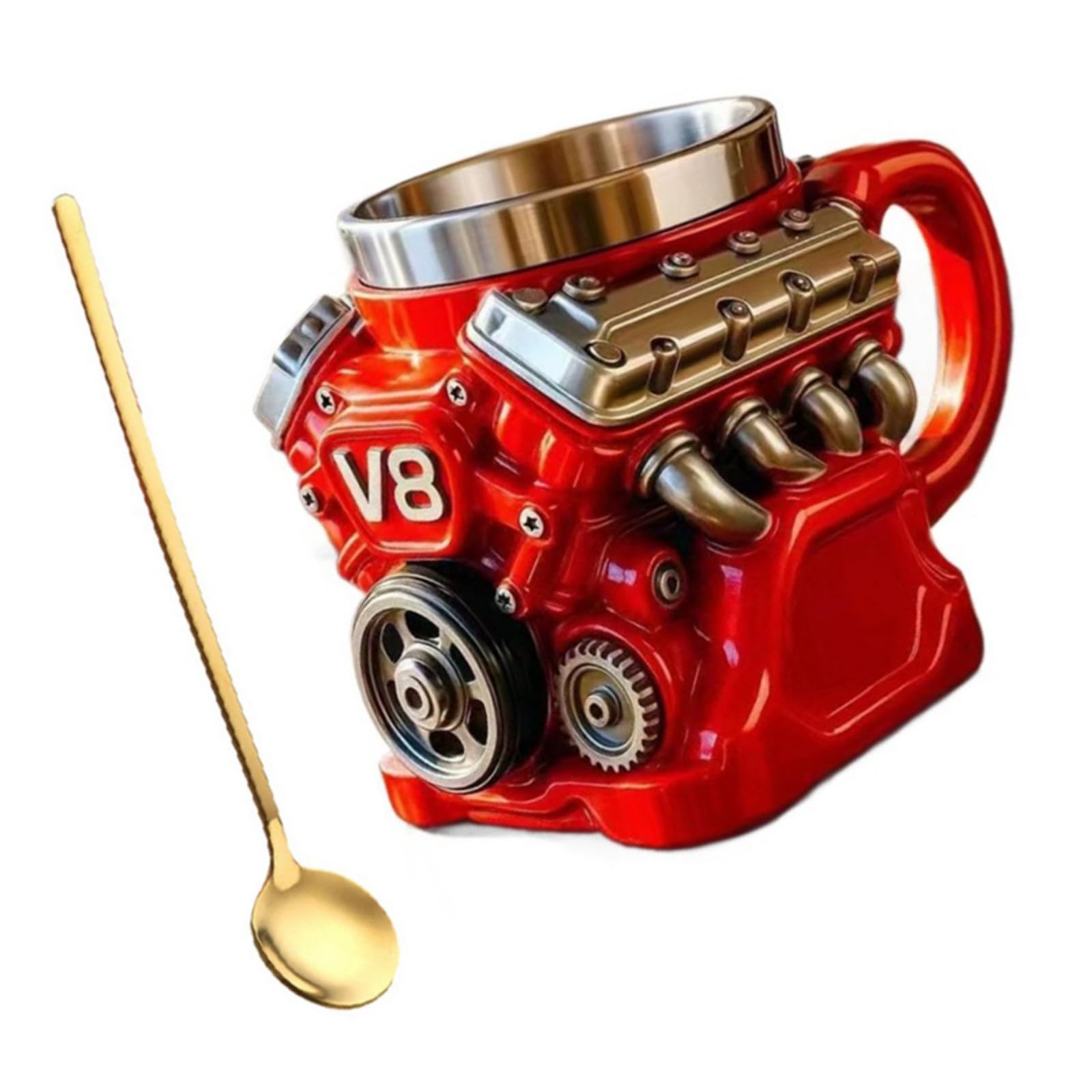 Zxfdsfdbnm Unique Engine Molded Coffee Cup 11 Fluidounce for Hot Beverages Car Fan Present Rosin and Rustless Substance Decorative Piece Car Present Cup