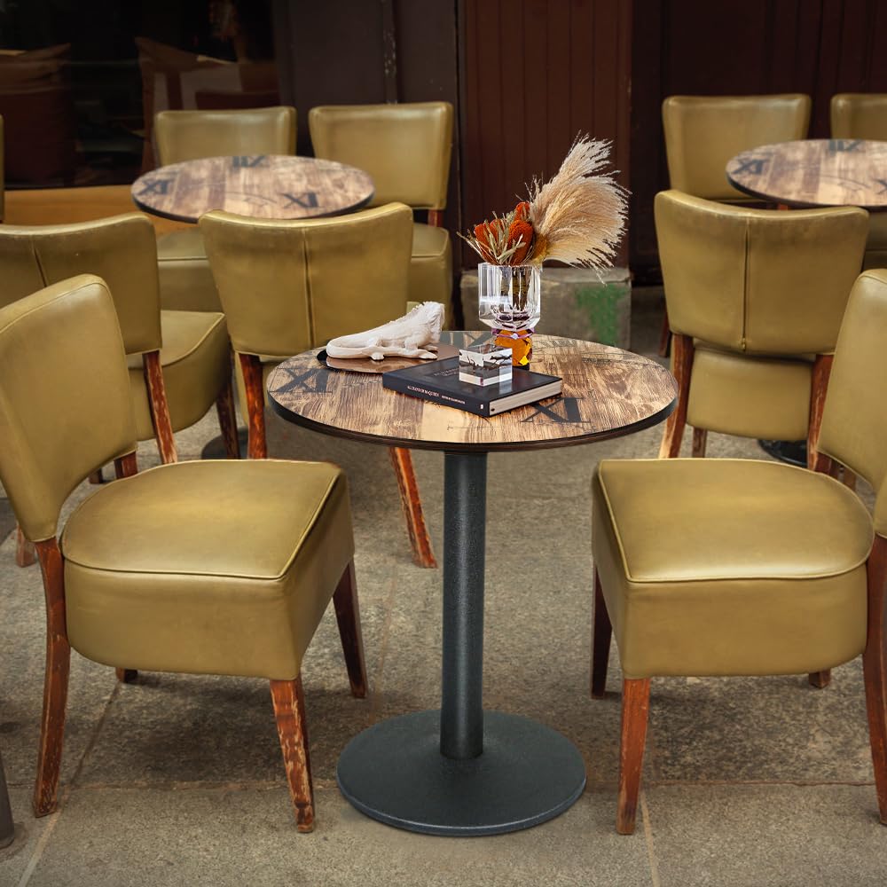 OHMG Tavolo da pranzo in legno quadrato, design piccolo tavolo da cucina per 2-4 persone, tavolo da pranzo per sala da pranzo, salotto, balcone, legno MDF, piede in acciaio, minimalista (circolare-60