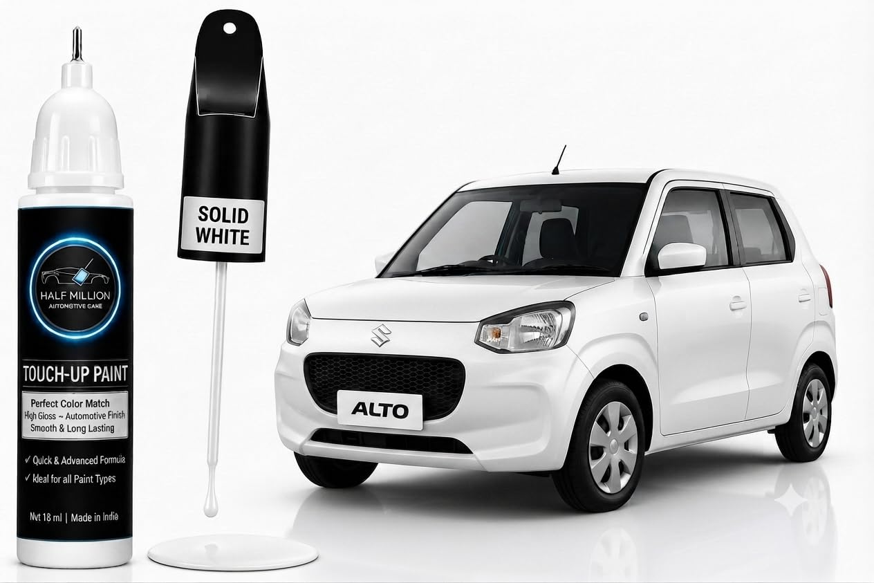 Half Million Touch Up Paint for Maruti Suzuki ALTO Solid White | 18ml Car Scratch Repair Paint Pen | Factory Color Match | Quick Dry | High Gloss Finish | DIY Paint Chip & Scratch Remover-image-41