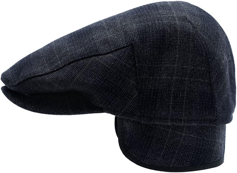 Men's Newsboy Hat with Earflaps Flat Ivy Caps Irish Cabbie Cap