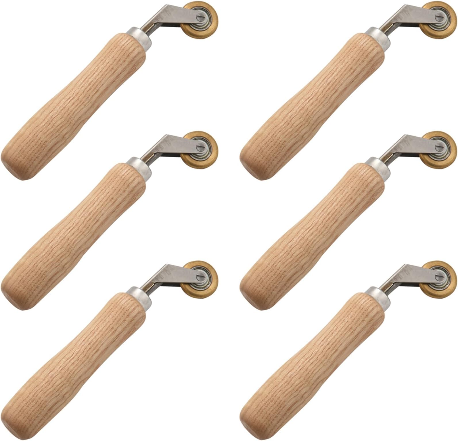 6pcs 6mm Brass Penny Roller with Ball Bearing Plastic Hot Air Plastic Welder Tool Welding Soldering Supplies