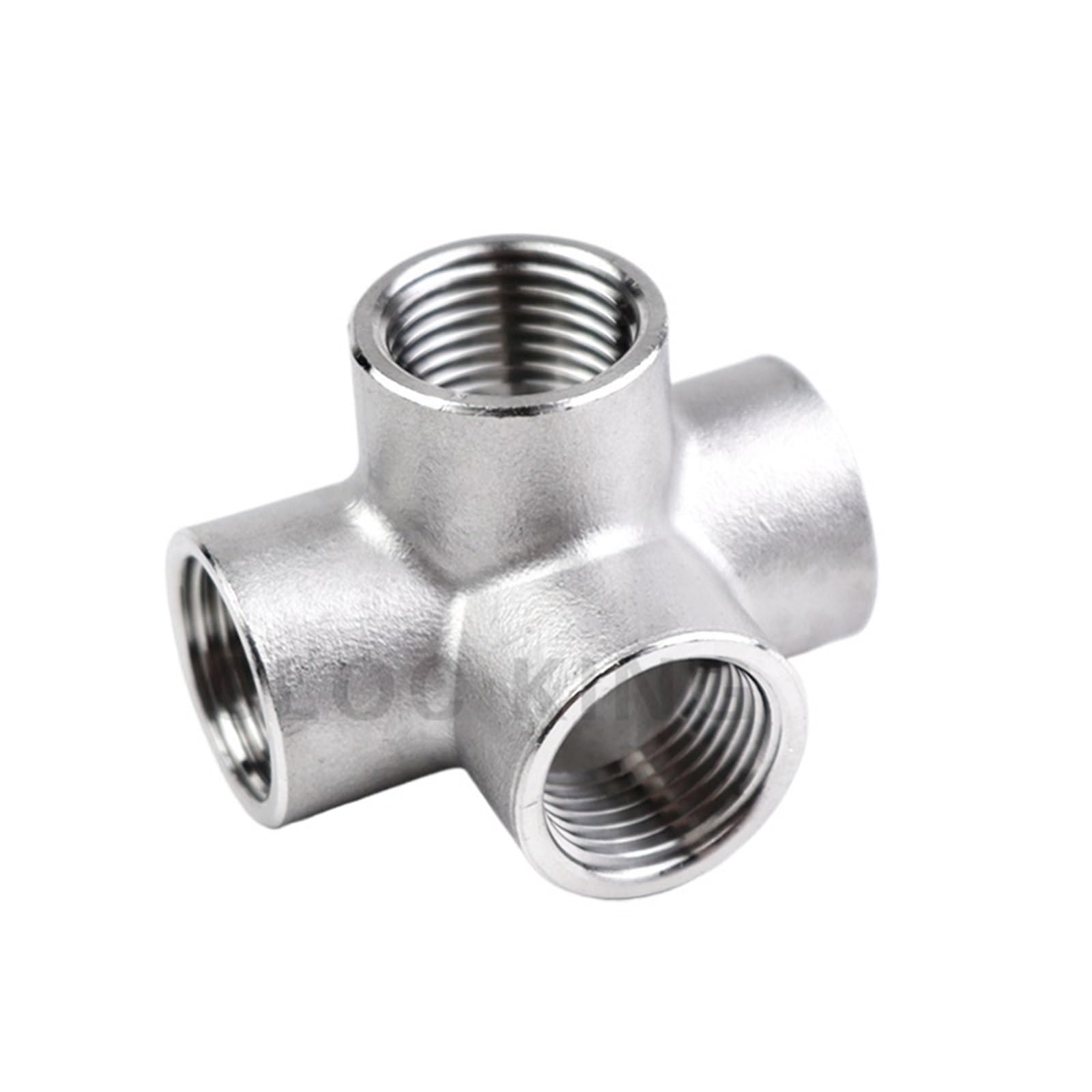 Connecteur croisé femelle en inox 304 avec dérivation égale 4 voies