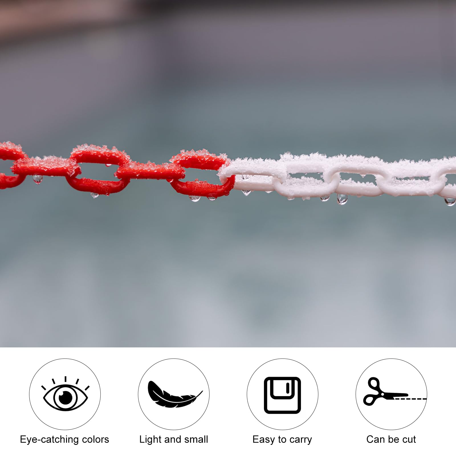 Chaîne plastique Rouge et Blanche - 6mm x 25m en sac - SIGNAL - 1165083 | Leroy Merlin